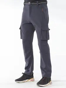 Men's Solid Color Waterproof Windproof Thermal Lined Pants, Casual Comfy Warm Trousers for Outdoor Activities, Men's Bottoms for Winter, Menswear, Outdoor Apparel