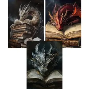 3/4/6 Pack DIY Dragon Diamond Painting Art Kits for Adults Beginners 5D Full Round Rhinestone Diamond dots Gemstone Craft Home Wall Decoration