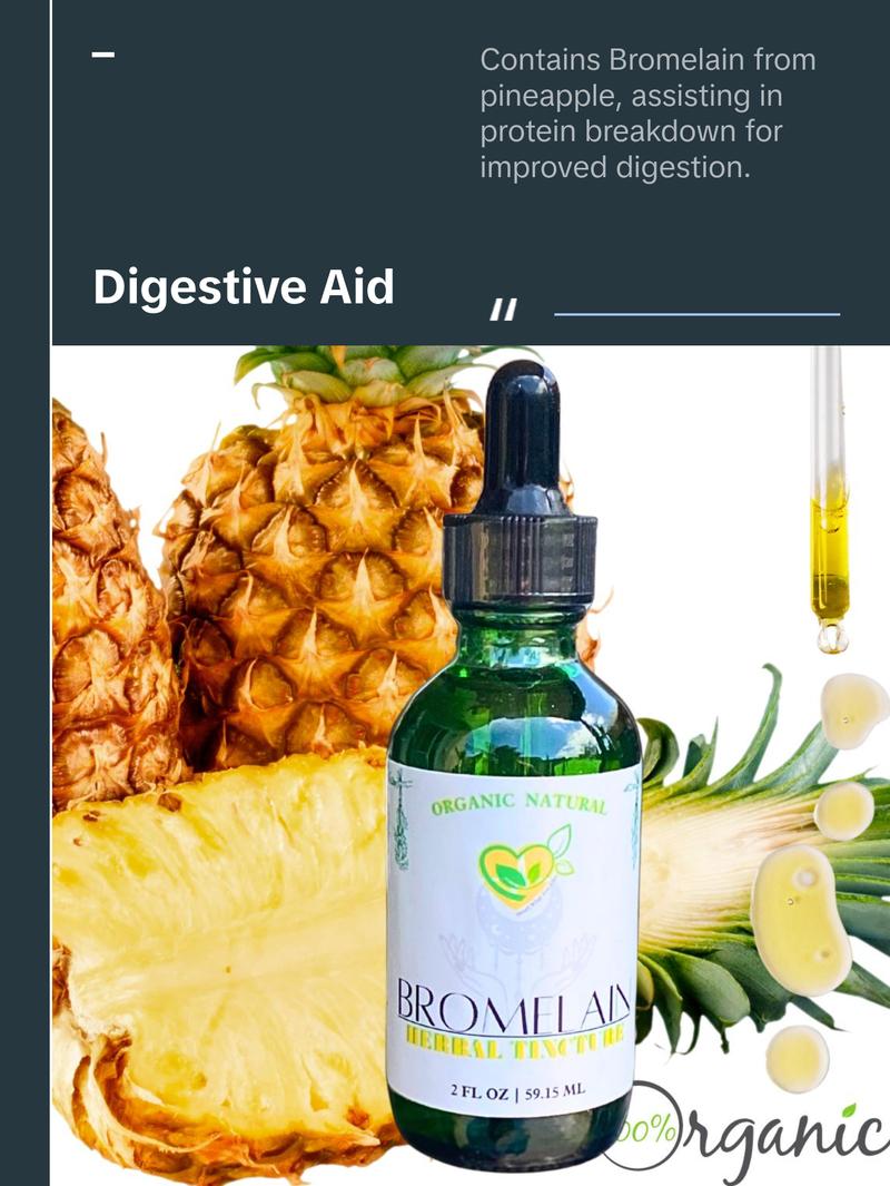 Natural Bromelain Extract Tincture for Digestive Health and Recovery - 2oz - Supplement, Edible Healthcare Fitness
