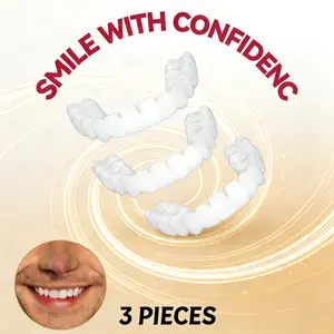 No Dentist Needed Smile Makeover! Instant Visual LookEnhancer 3 Pack 1-Minute Snap-In Veneers Comfortable Flexible Whitening 2026 New Kit for Party & Daily