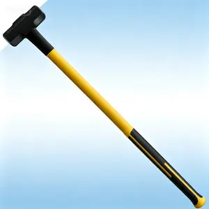 Heavy Duty 6lb Sledge Hammer with Fiberglass Handle, Overstrike Protection and Textured Grip for Striking Drilling and Cracking, 35-Inch Professional Demolition Tool, Reusable Durable Construction Hammer