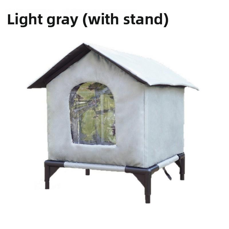 Outdoor Waterproof Cat House for Strays Winter Insulated Shelter Made of Oxford Fabric Windproof Rainproof with Removable Cushion All Weather Feral Cat Shelter