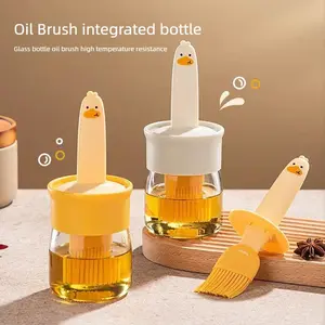 Duckling brush household silicone oil brush with bottle kitchen pancakes food grade barbecue baking oil pot household kitchen