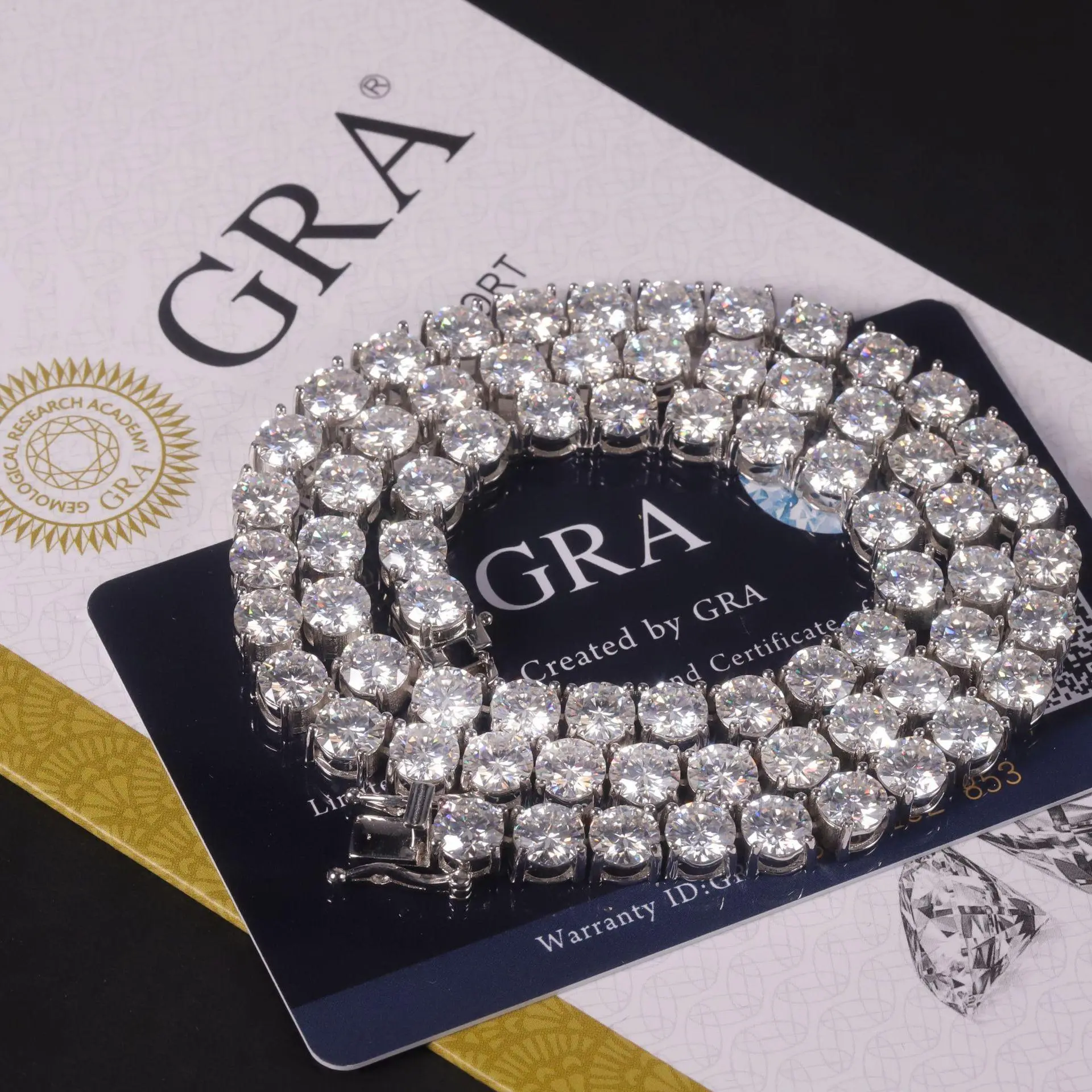 Certified GRA Moissanite Tennis Necklace 3/4/5/6mm Solid 925 Sterling Silver Diamond Tennis Necklaces for Women Man