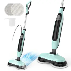 【2026 New Arrivals】Trucozie Electric Steam Mop for Floor Cleaning, 230°F Sanitizing Steam Cleaner with 2000RPM High-Speed Spin, Upright Hardwood Floor Mop with Fingertip Control & LED Lights for Kitchen, Sticky Mess, Pet Stains
