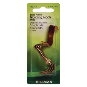 212 MAIN Nail-In Molded Picture Rail Molding Hook, Pack of 10, Tools & Hardware Fastener for Hanging Artwork