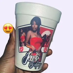 Custom Printed Styrofoam Cups - Personalized Foam Cups for Weddings, Birthdays, Corporate Events & Gifting - Stylish, Durable, Lightweight Design Drinkware Multicolor