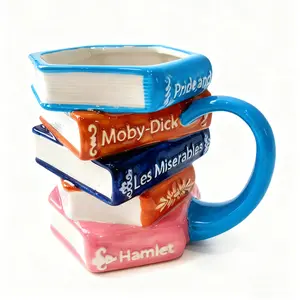 Painted Book Coffee Mug - Novelty Coffee Mugs, Personalized Gift for Book Lovers, New Year Gifts For Women,Microwave Safe, Modern