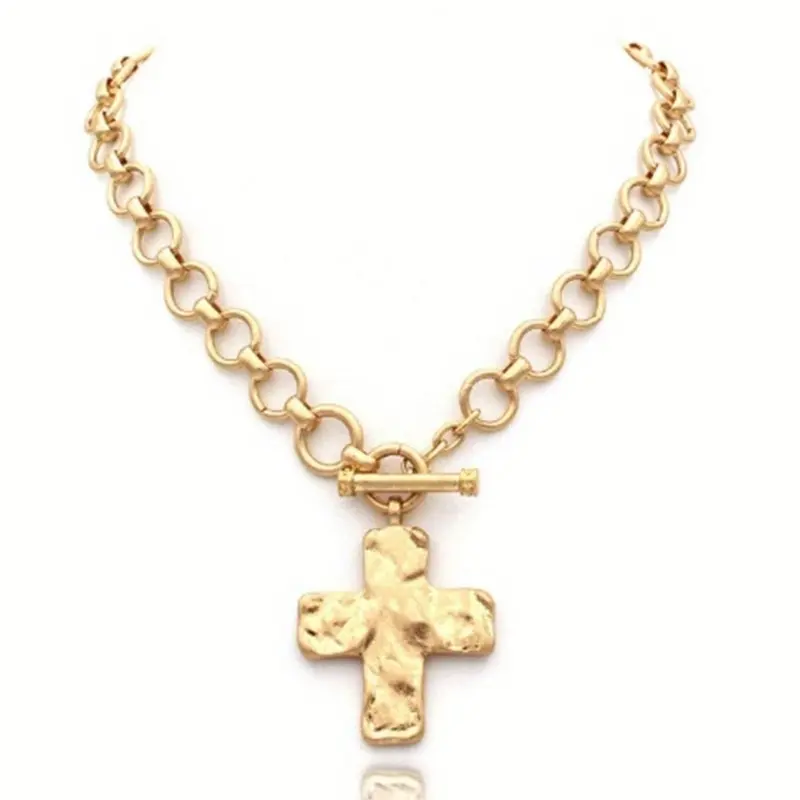 Cross Pendant Costume Jewelry Necklace, Cross Necklaces, Vintage Chain Design, Versatile Jewelry for Party & Everyday Wear, Birthday Gift