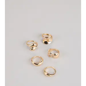 Golden Drama Ring Set
