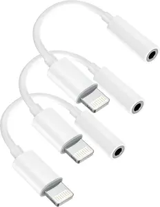 3X IPhone-Compatible 3.5mm Audio Adapter – A+ Quality Headphone Jack Converter (3Pcs)
