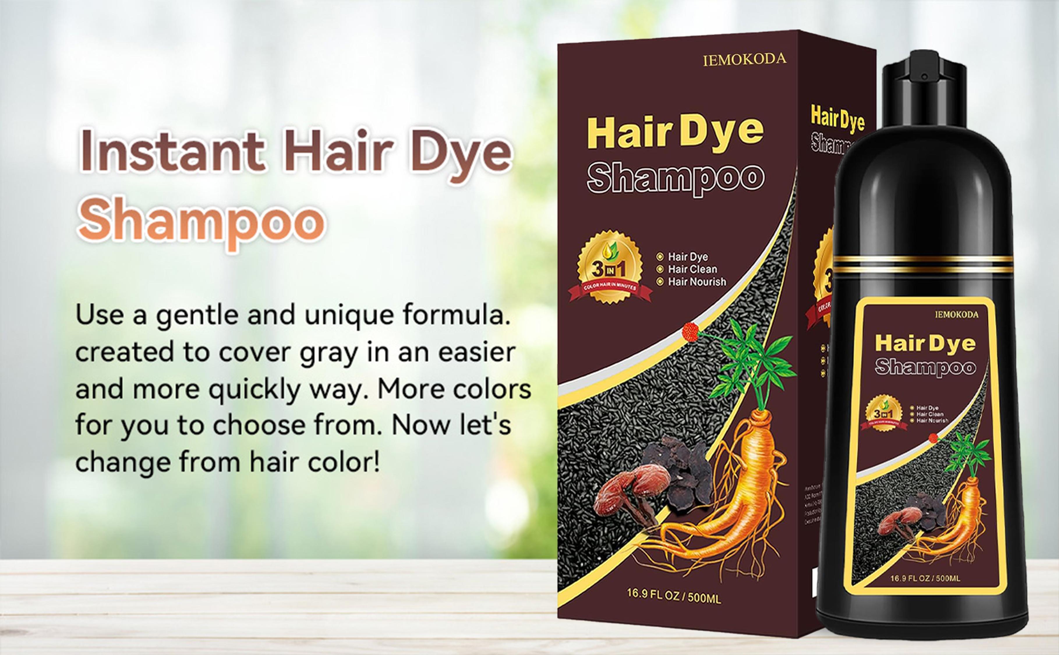 Blonde Brown Hair Dye Shampoo 3-in-1 for Women & Men, Semi-Permanent Hair Color Shampoo for Gray Coverage, Long-Lasting Natural Color in Minutes, Safe Herbal Gentle Formula, Easy At-Home Use, Shampoo Para Pintar El Cabello, 16.9 Fl Oz / 500ml
