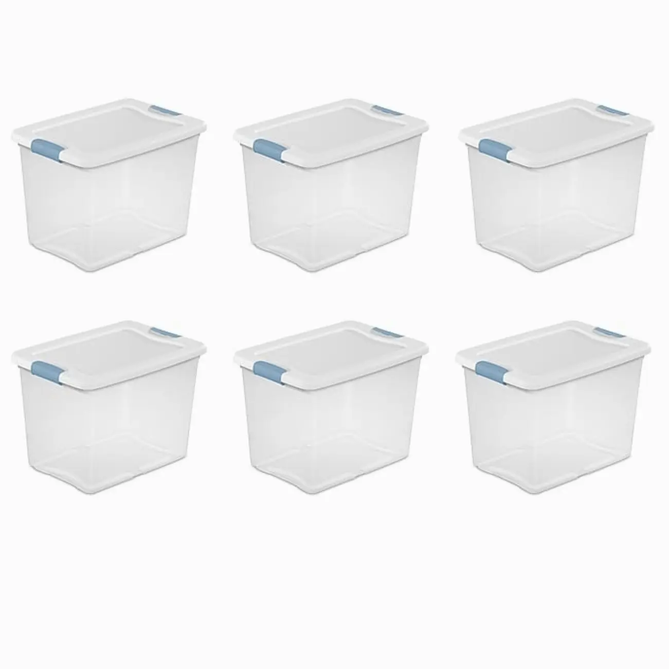 Sterilite 25 Quart Latching Storage Bin with Lid, Plastic, White, 6/Carton (14958006)