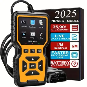 OBD2 Scanner Heavy-Duty Diagnostic Tool - Professional Car Code Reader with Live Data Stream, Battery Voltage Tester, 35,901 DTC Library, Mode 6 & 8, OBD-II Connector Powered for All Vehicles 1996 and Newer (Cars, Trucks, SUVs)