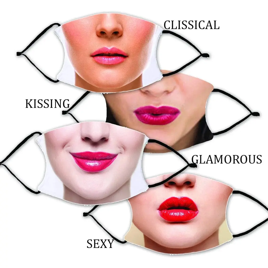 Women's Face Fashion Design Printed Reusable Face Mask collection