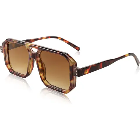 FEISEDY Men's Square Sunglasses - 70s Retro Vintage Fashion Eyewear, Casual Style Eyewear, Retro Edition Plastic Frame, UV400 Lenses, Eye Fashion B2939
