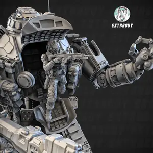 Hand-Painted Atlas Posable Mech 100mm | 3D printed Figure 12K Resolution NO Layer Lines | Hand-Painted