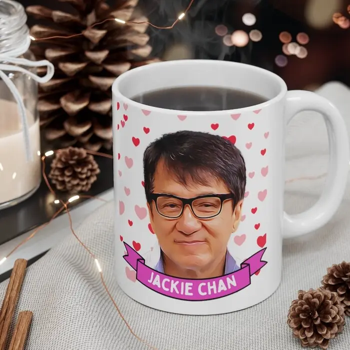 Jackie Chan Cute  Gift, 11oz and 15oz Coffee/Tea , Jackie Chan Ceramic Mug, Cool Funny Jackie Chan  #410