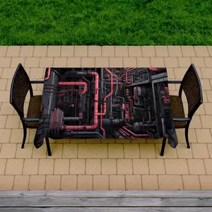 MWW C1TCLRGEMOS3IY 58 x 102 in. Tubular Nightmare - Black Indoor & Outdoor Tablecloth - Home Decor