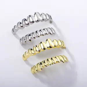 New best-selling trend ten-tooth hip-hop braces glossy surface rap funny upper and lower teeth decoration Christmas cool teeth set exquisite elegant temperament jewelry cool braces