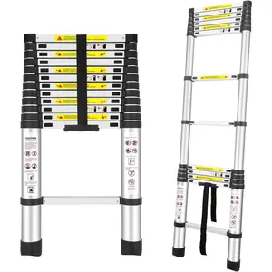 Telescoping Ladders, (12.5Ft/3.8M) EN131 Standards Alunum Extension Ladder, Extension for RV, Attics, Falies, Outdoor Work, with a Maximum Bearing Capacity of 330lbs
