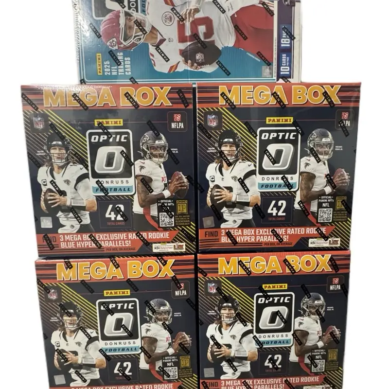 Break # 38 (1) 2025 Donruss Hobby Box and (4) 2024 Donruss Optic Mega Boxes PYT