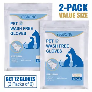 [ 2-Pack ]Say Goodbye to Messy Baths! Pet Wash-Free Spa Gloves for Dogs & Cats. Instant No-Rinse Disposable Grooming Mittens for Gentle Deep Cleaning & Deodorizing. Quick, Stress-Free Pet Care!