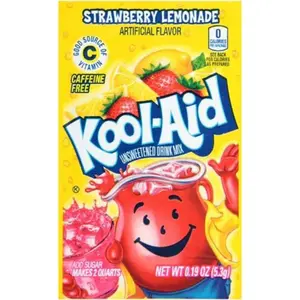 24x Kool-Aid Strawberry Lemonade Packets - Flavorful Drink Mix for Instant Refreshment 0.13oz