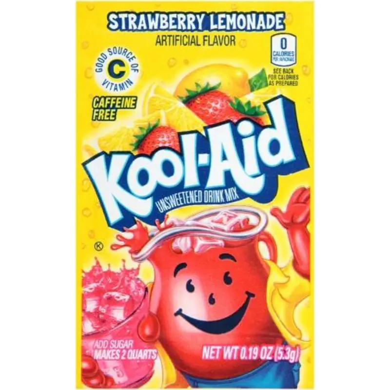 10x Kool-Aid Strawberry Lemonade Packets - Refreshing Drink Mix for Summer Beverages 0.13oz