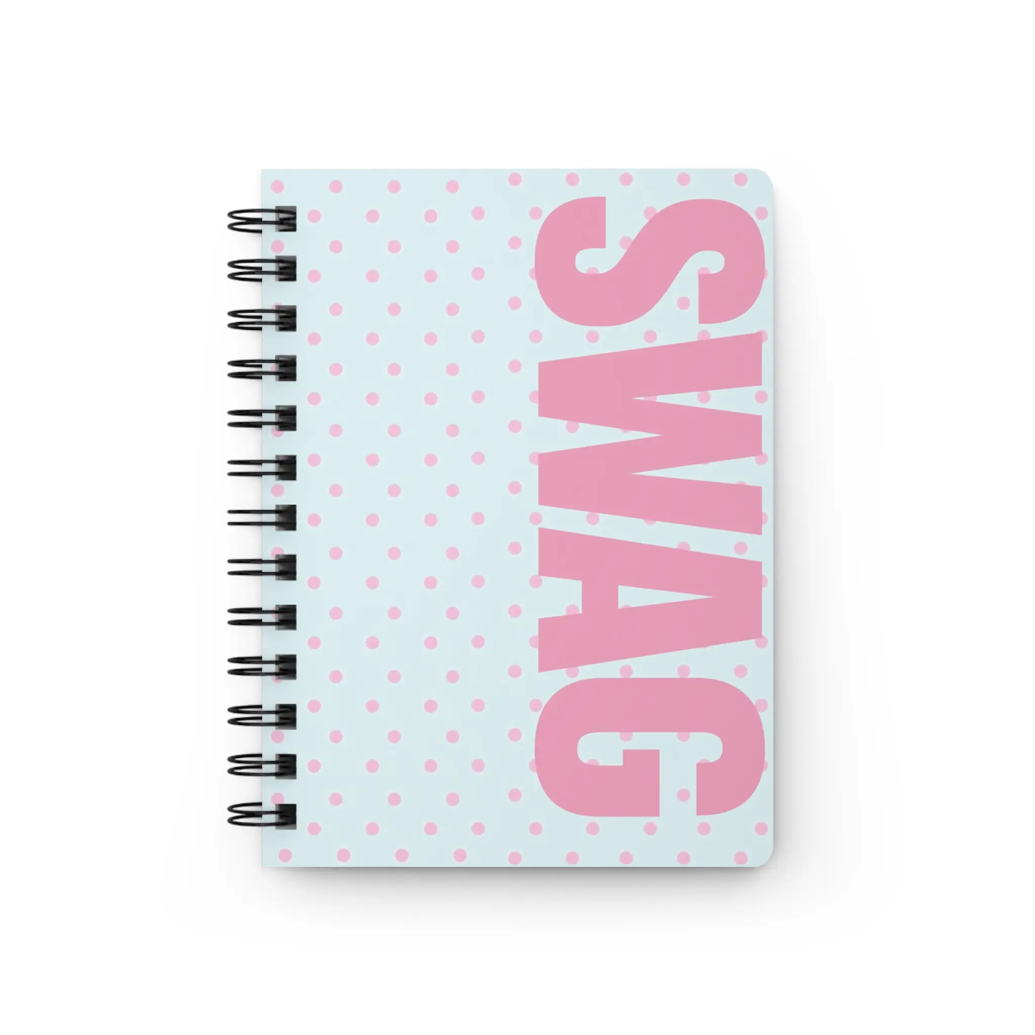 Pink Polka Dot SWAG Spiral Notebook | Pastel Dots Journal