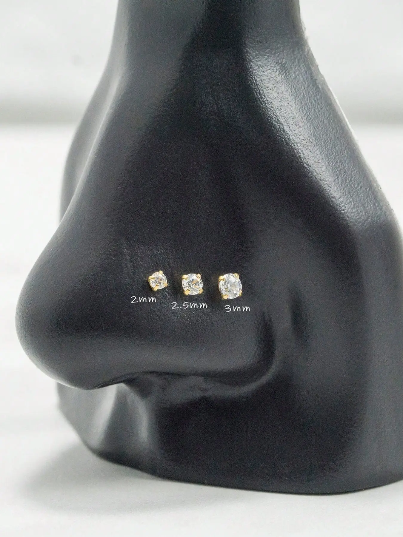 3pcs Stainless Steel Nose Studs Set, & Silver Color Cubic Zirconia, Hypoallergenic, Casual Style, All Seasons, Body Jewelry
