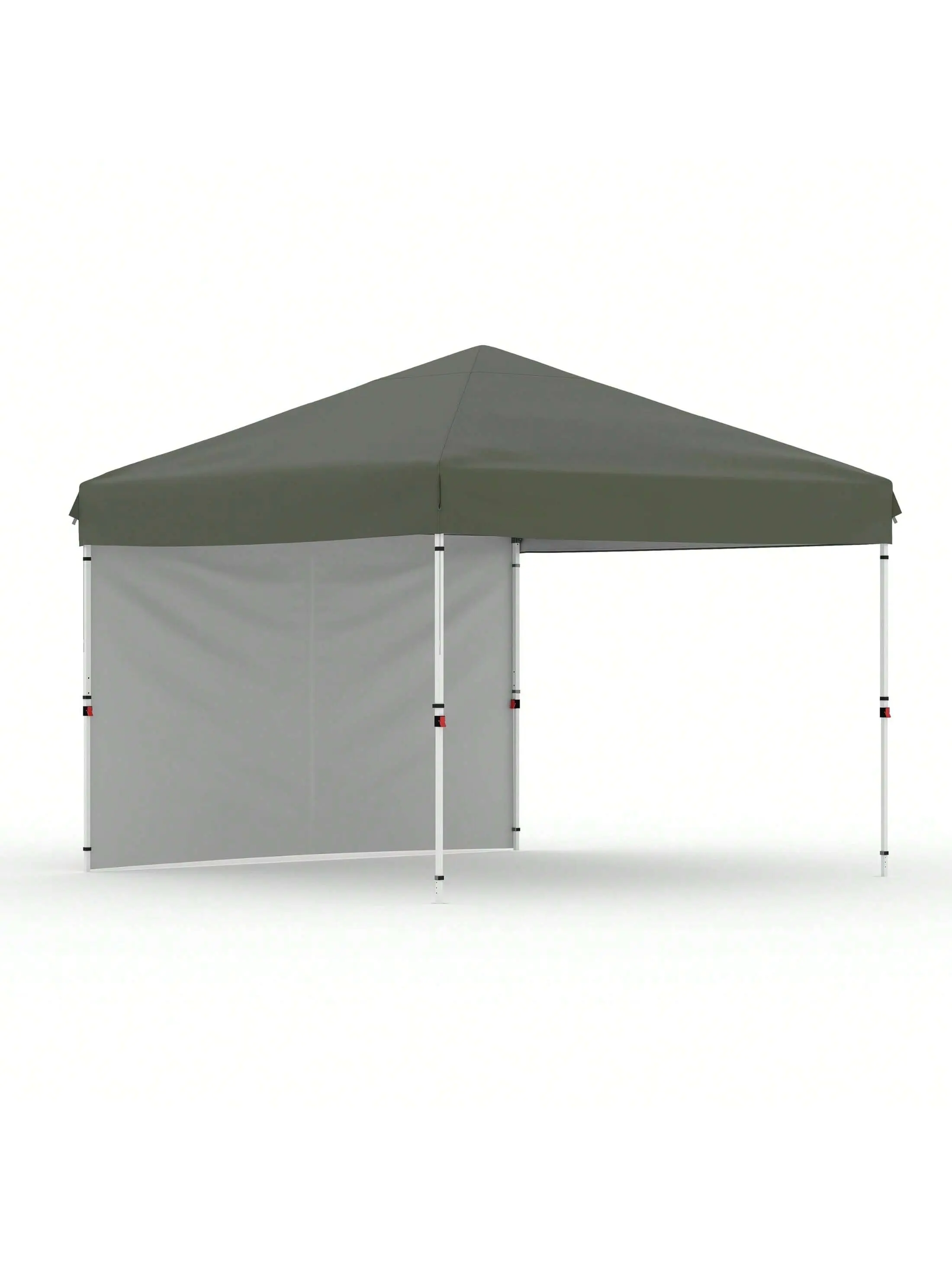Gaomon Portable Instant Canopy Tent, 10x10 Heavy-Duty Commercial Outdoor Shelter, 1-Person Setup, 1 Sidewall, Gray Outdoor Canopy for Patio Events