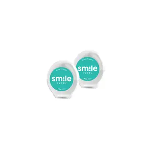 Smile Floss Mint 2 Pack Set - Woven Dental Floss, Dentist & Hygienist Approved Oral Care, Eco-friendly Natural Refreshing Spearmint Peppermint, Paraben-Free, 2 Pack of Expanding Soft Durable Mint Floss (30 yds each)