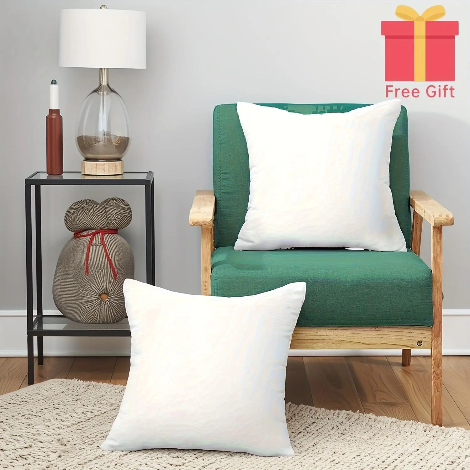 Hypoallergenic 100% Virgin Fiber Outdoor Non- Fabrics Pillow Inserts, Square Form Microfiber Throw Pillow Inserts, Couch Sofa Pillows for Office, Patio And Picnic