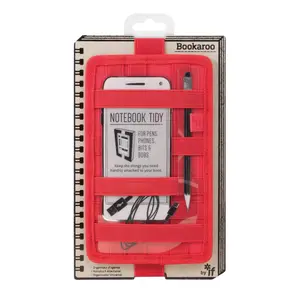 212 MAIN Leather-Like Rectangular Bookaroo Notebook Tidy Case, Red, Fits A5 Size, Keeps Items Tidy, Super Stylish (US Compatible)