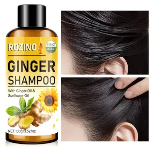 ROZINO Ginger Shampoo with Ginger Oil & Sunflower Oil for Hair Regrowth Thickening and Longer Hair 100g Strict Select Formula