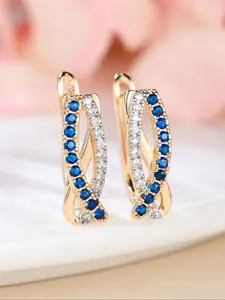 Exquisite geometric cross earrings for women & girls artificial gemstone infinity earrings, stackable hoop design, suitable for daily wear as a jewelry gift wedding earrings, High quality earrings