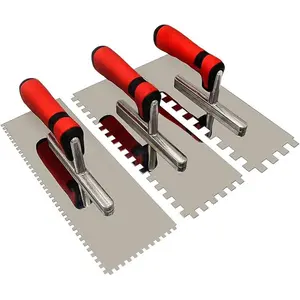 Tile Tools Stainless Steel Square Notched Trowel Set 3 PC (Notch Size: 5/32" & 5/16" & 1/2") Masonry Hand Kit for Wall Floor Tiling Installation Metal