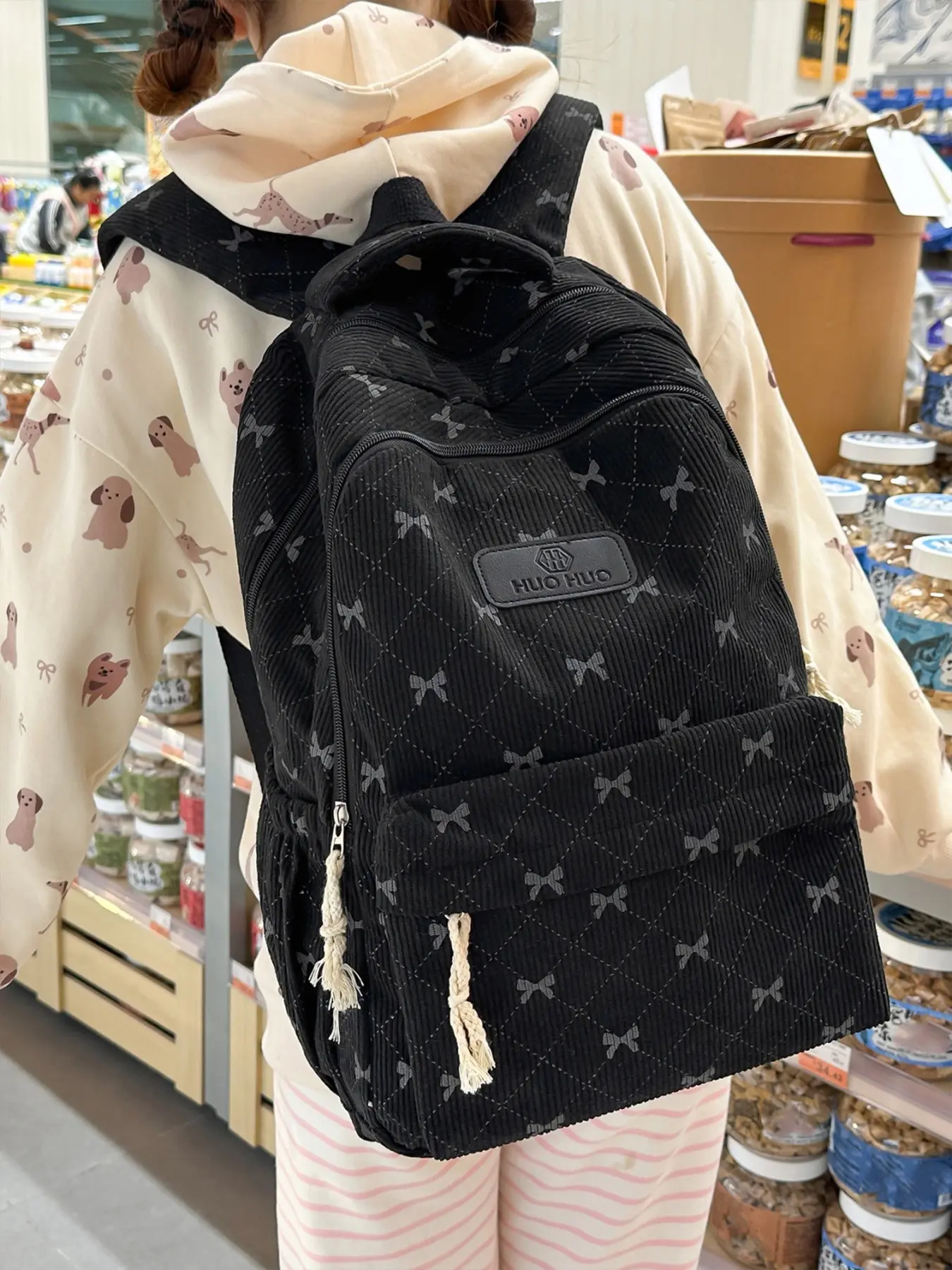 Fashion Versatile Bow Backpack, Cute Simple Large Capacity Wear-Resistant Dirty-Resistant Student Bag, Stylish Unisex Schoolbag, School Backpacks, Backpack For School, Stylish Daypacks, Stylish Casual Daypack