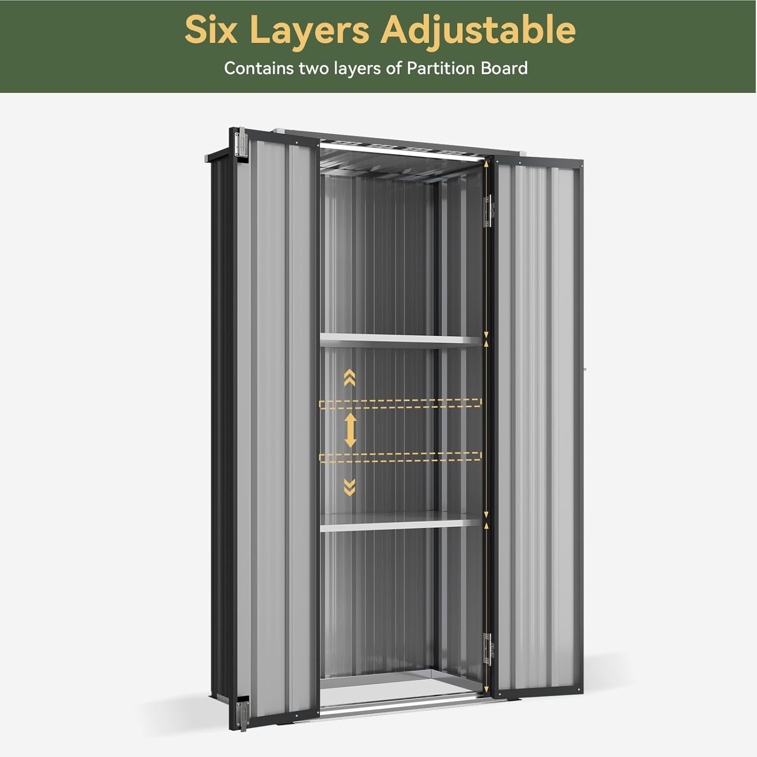 Aoxun Heavy Duty Metal Garden Shed Large Outdoor Storage with Lockable Door Sloping Roof Water Resistant for Patio Lawn Adjustable Interior Space Saving Design