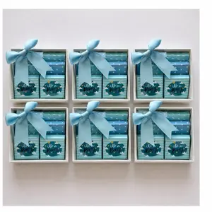 Boy Birth Announcement Gift Boxes (Set of 6) with Gift Box Design, Baby Shower & Chocolate Packaging