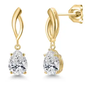 Gem Stone King 1.50-3.00 Cttw 10K Yellow Gold IGI Certified Lab Grown Diamond Infinity Dangle Earrings | Gold Earrings For Women | D-E Color | VS1-VS2 Clarity