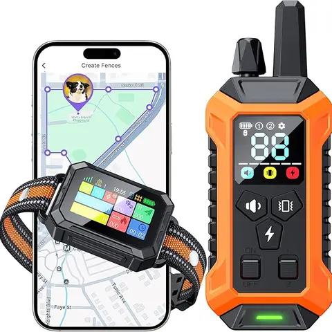Meowant 2-in-1 Fence + Remote Training Dog Collar - 3-Mode Correction (Beep-Vibration), 1640ft Range, Custom Safe Zones, Automatic Alert, Waterproof LCD Band, 2-3h Fast Charge, Adjustable Fit, 10-120lbs, 60 Days Standby, Outdoor Pet Training Aid