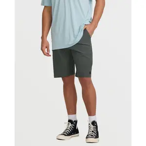 BILLABONG Men's Crossfire Submersible 21" Hybrid Shorts, Quick Dry Striped Swim Shorts, Relaxed Straight Fit, Fixed Waist - Asphalt