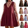 SCUSTY New Colors Added Women's V-Neck Tank Sundress Summer Sleeveless A-Line Mini Dress Casual Loose Dresses with Pockets