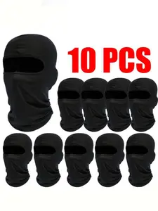 10pcs Full Face Mask Set, Breathable All Season Wear Sports Face Cover for Cycling, Skiing, Cosplay & Outdoor Adventures, Protective Gear for Men & Women