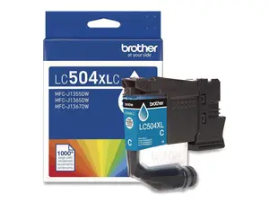 Brother Genuine LC504XLC High Yield Cyan Ink Cartridge Brother Genuine LC504XLC High Yield Cyan Ink Cartridge