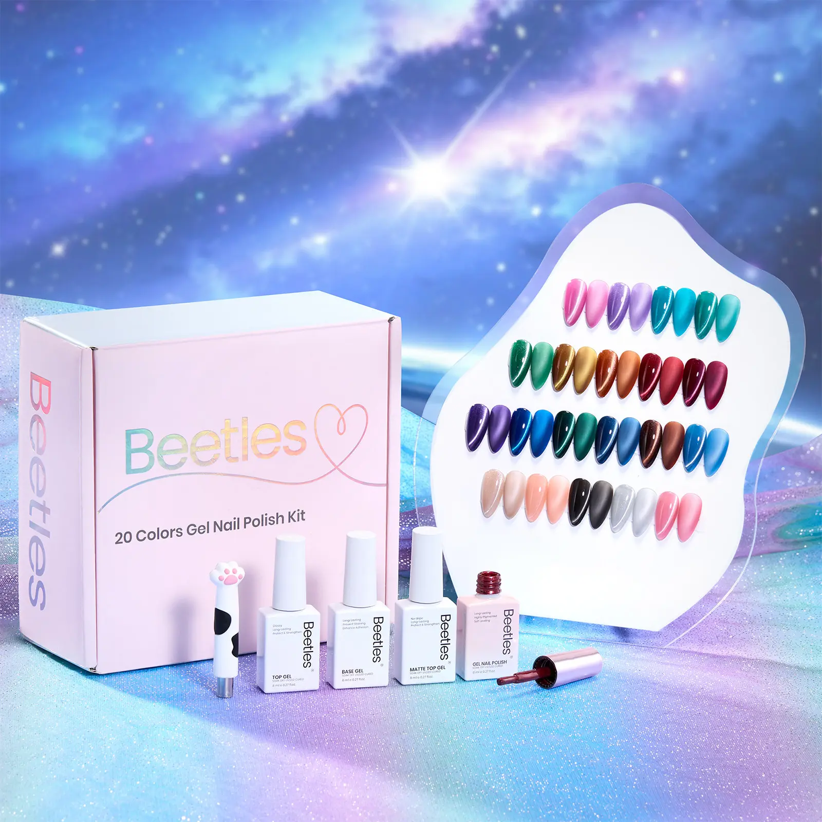 [Exclusive to TTS]beetles Gel Polish Set with Base & Top Coat, 28 Day Long-Lasting Wear - Nude Pink Green Blue Red UV Gel Kit for At-Home Manicure, Nail Art Self Care Gift for Women & Beginners, Self Care Products, Nail Ideas