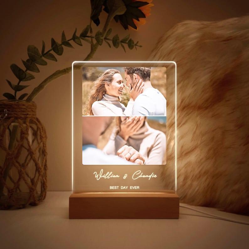 Personalized Song Plaque Music Picture Frame Night Lamp  Custom Album Cover with Photo | Gifts for Boyfriends, Birthday Gifts for BF, Graduation Leis, Teacher Gifts, Teen Girl Gifts, Anniversary Gift for Him, Romantic Home Decor Light Signs