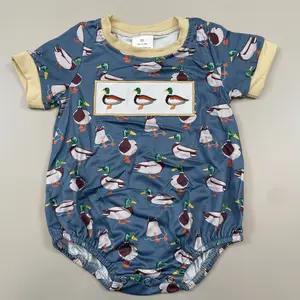 Boy Mallard Bubble Baby Hunting Clothing Onesie Baby Summer Romper